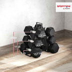 SPORTNOW Gym Dumbbell Set with Metal Stand and Non-Slip Grip, 2x4kg, 2x6kg, 2x8kg, Black