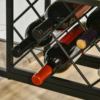 Industrial Bar Table for 10 Bottles in Chipboard and Steel, 120x60x91 cm, Black and Wood Color