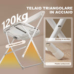 HOMCOM Set of 4 Folding Chairs with Drainage Holes in Plastic and Metal, 45x49x79.5 cm, White