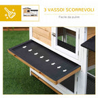 Outdoor Rabbit Cage with House, Ramp and Open Enclosure, Yellow and Black
