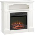 1800W Electric Fireplace with Adjustable LED Flame Effect, Remote Control, Timer and Integrated Shelf, White