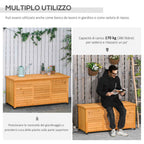 Outsunny Waterproof Outdoor Storage Chest in Fir Wood with Raised Base, 127x56x60 cm, Dark Yellow