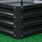 Open Bottom Raised Garden Bed with Covering, in Galvanized Steel, 120x120x30 cm, Gray - Borgè