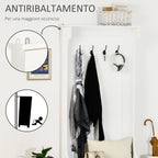 Modern Coat Rack 3 in 1 with 4 Hooks, Storage Bench and Coat Stand, Space-Saving Entryway Furniture, Hallway, Wooden Bedroom, 71.5x39. 5x170 cm, White