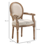 Homcom Classic -style living room chair padded with fabric coating, 56x54x96cm, white cream - Borgè