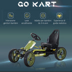 Pedal Go Kart for Kids 3-6 Years Old with Adjustable Seat and Handbrake, Green