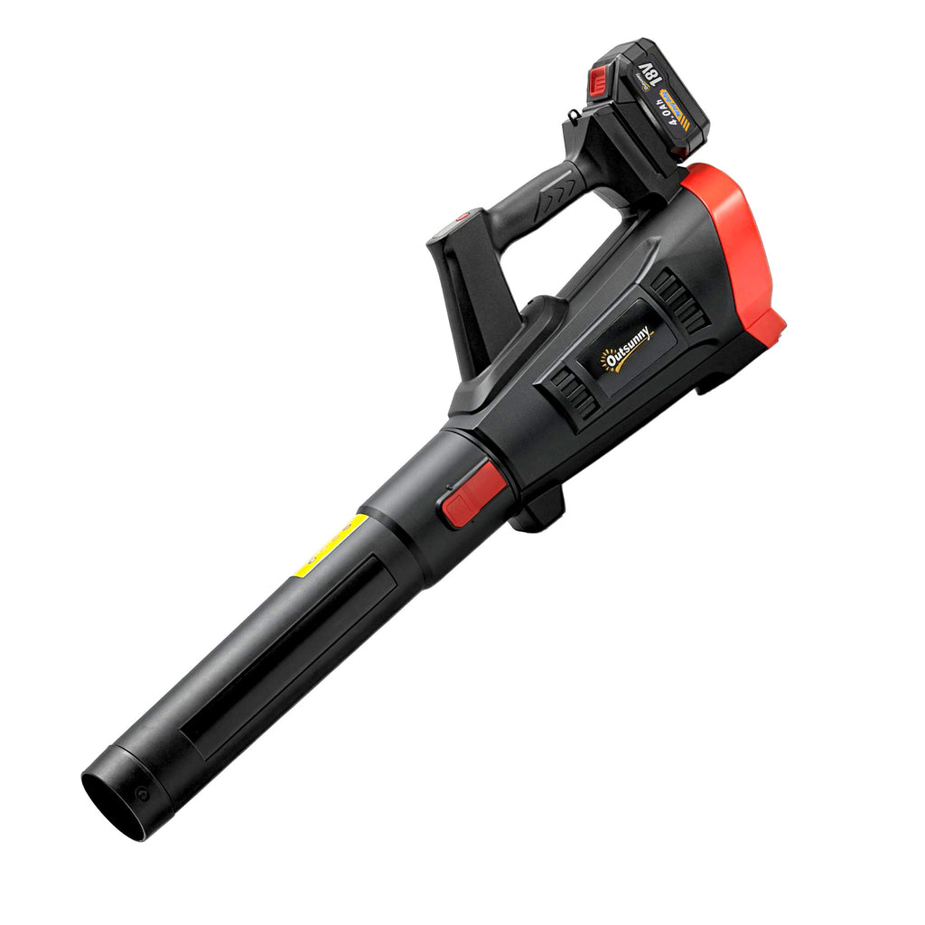 Outsunny 18V Cordless Leaf Blower, 600W Brushless Motor, 3 Speed Levels, Turbo Boost, Battery Charger, Lightweight
