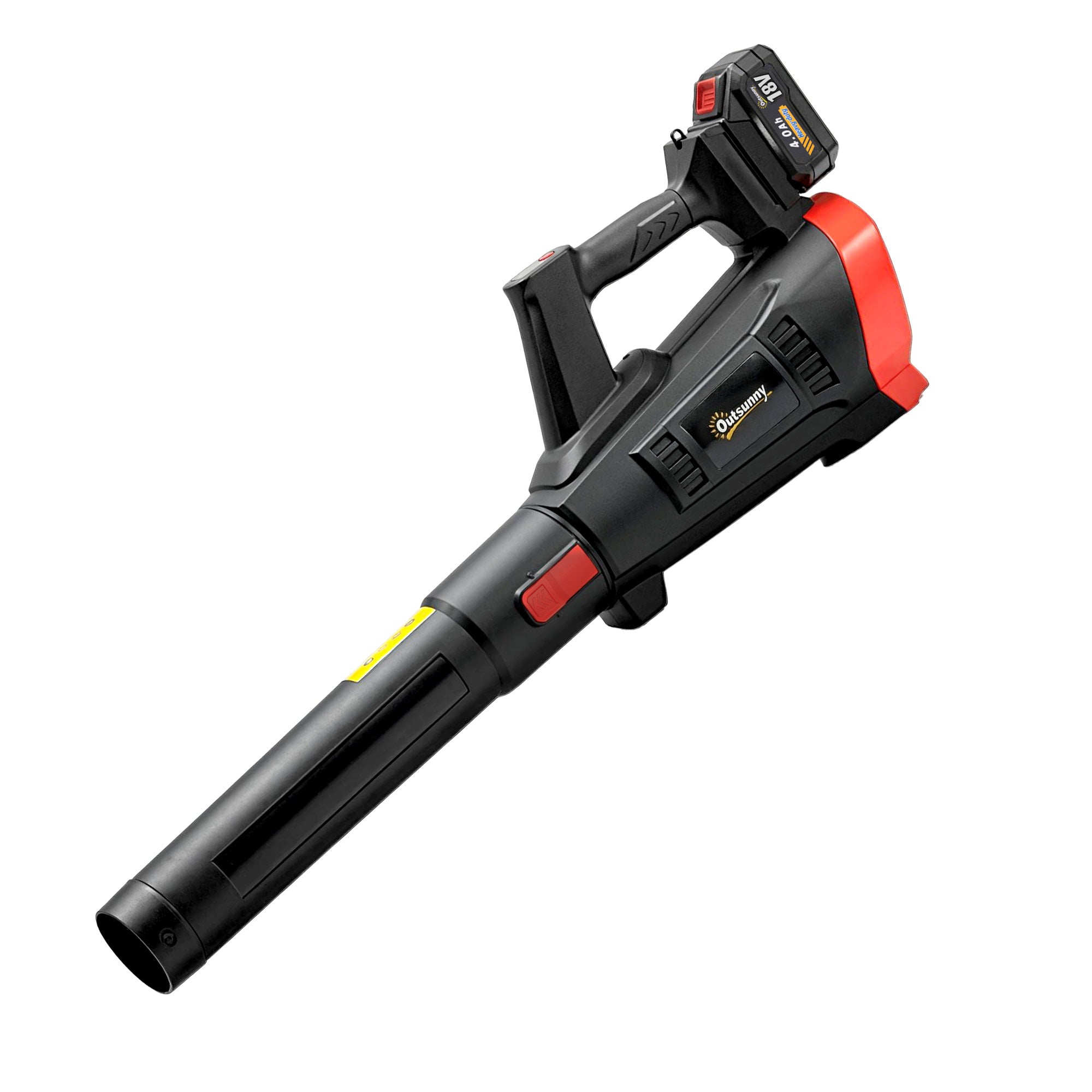Outsunny 18V Cordless Leaf Blower, 600W Brushless Motor, 3 Speed Levels, Turbo Boost, Battery Charger, Lightweight