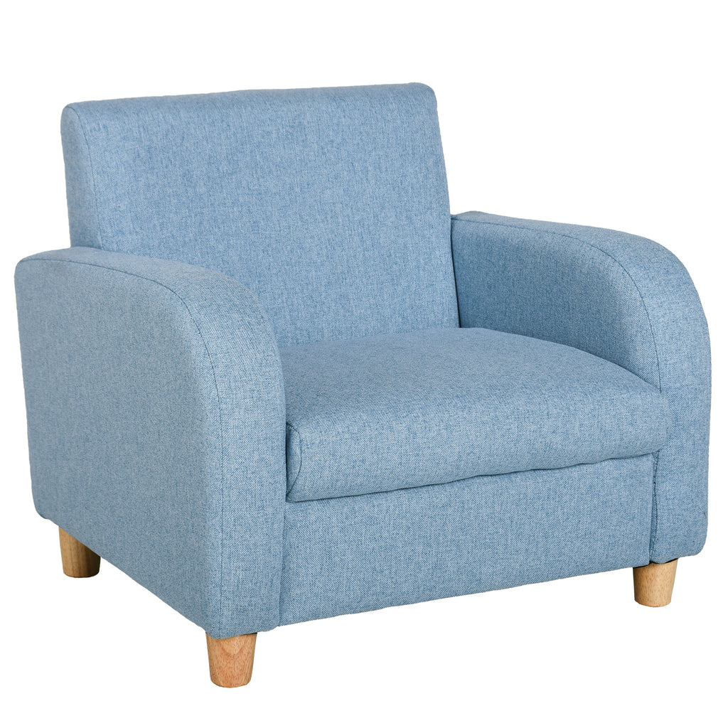 Children's Fabric Armchair for Kids' Bedroom with Padded Seat, Max. 65 kg, 49 x 45 x 44 cm, Blue