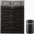 Outsunny Double Sleeping Bag for 2 Adults with Pillows, 230x165 cm, Black