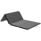 Foldable Gymnastics Mat, 5cm Thick and Non-Slip Fitness Mat, 240x120cm, Grey