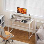 HOMCOM Space-Saving Folding Desk with Removable Monitor Stand, 100x48x87.5 cm, Wood