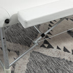 Portable Folding Professional Massage Table in White Aluminum 215x81x61-84cm