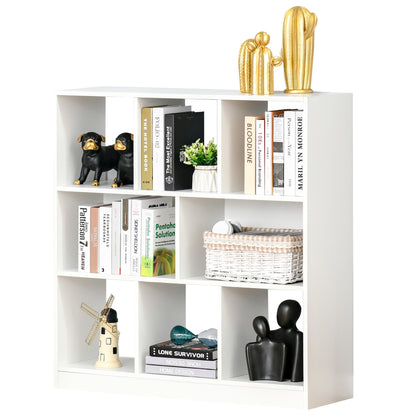 HOMCOM Mobile Bookcase with 3 Levels and 8 Total Shelves, in MDF, 97.5x30x100 cm, White