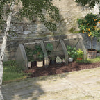 PE Tunnel Garden Greenhouse with Extended Edges and Hinged Doors, 270x90x90 cm, White - Borgè