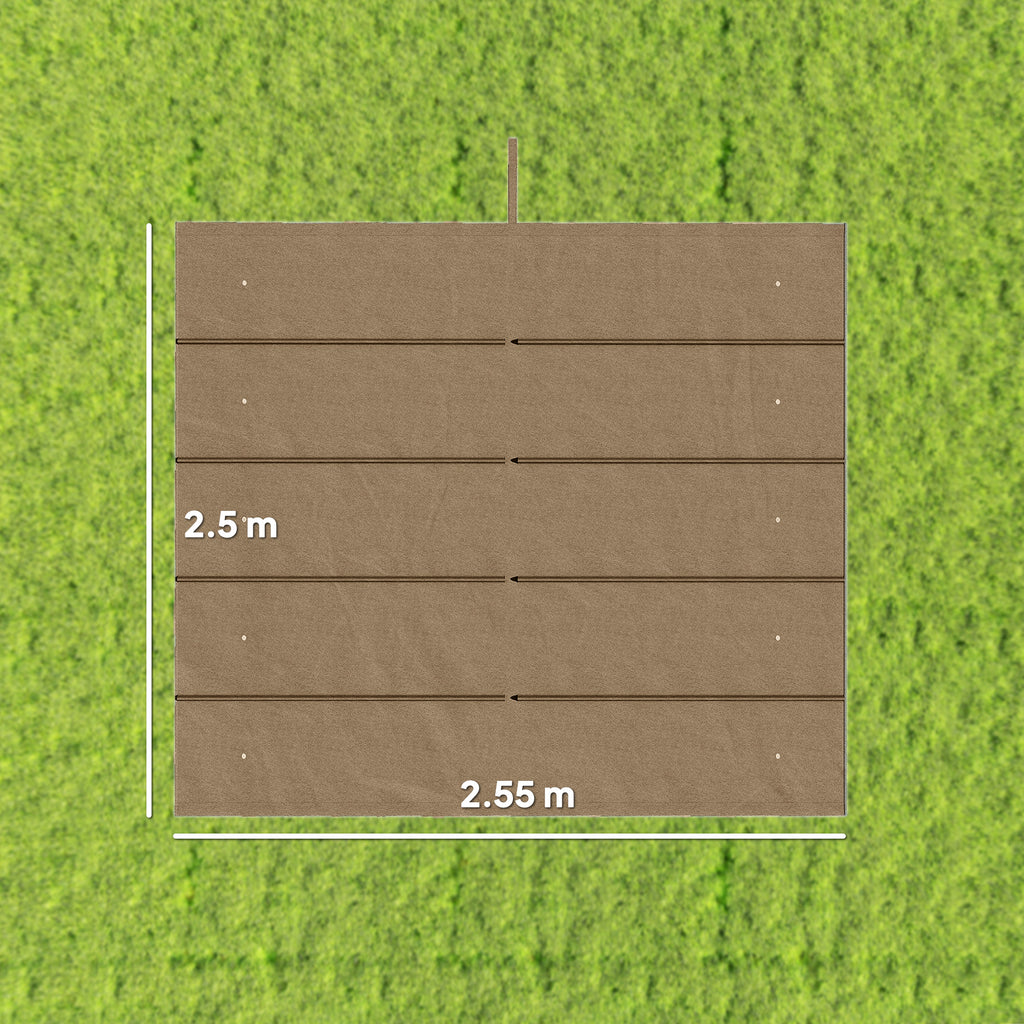 Outsunny Gazebo Pergola Roof with 10 Drainage Holes in Polyester, 250x255 cm, for 3x3m Pergola, Light Brown
