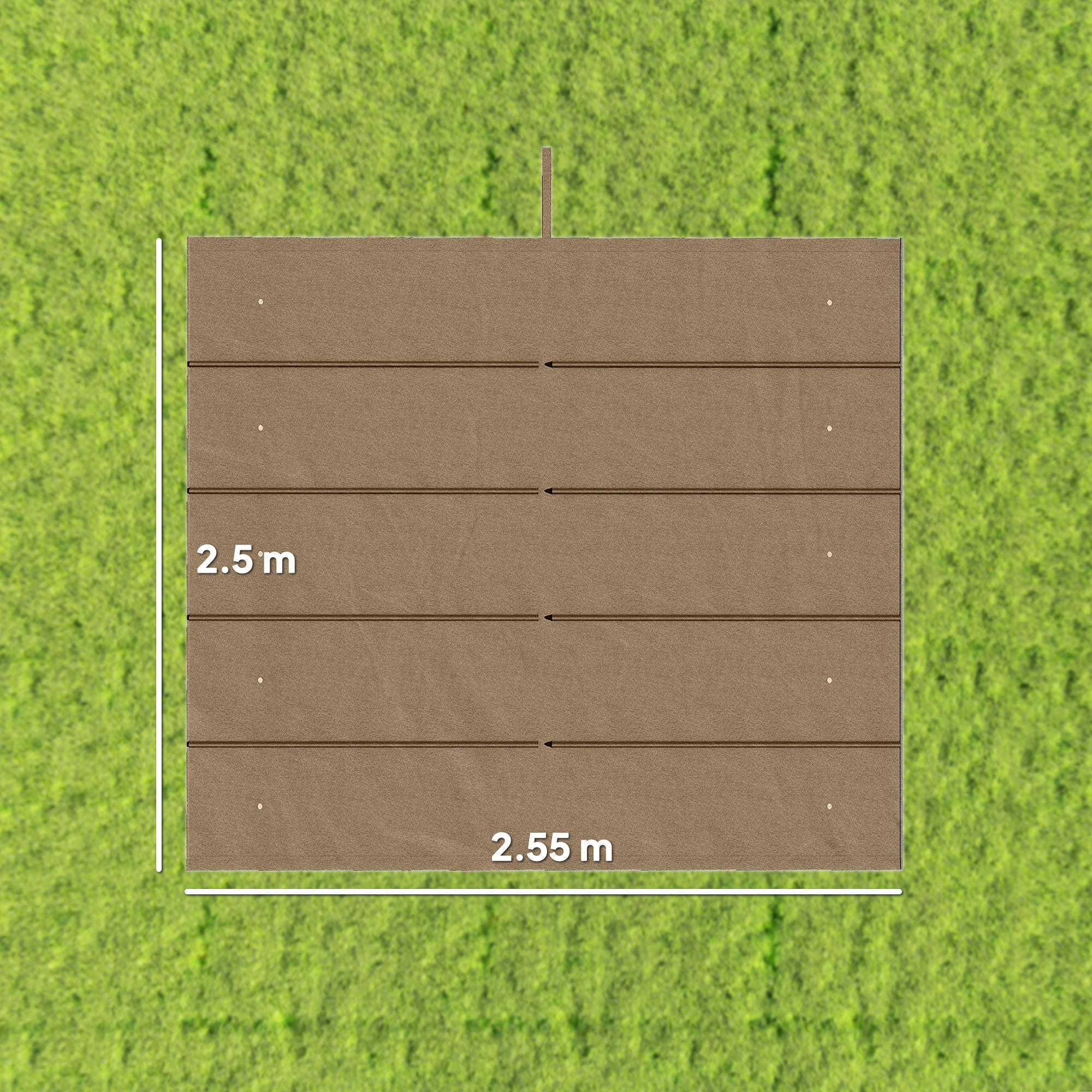 Outsunny Gazebo Pergola Roof with 10 Drainage Holes in Polyester, 250x255 cm, for 3x3m Pergola, Light Brown