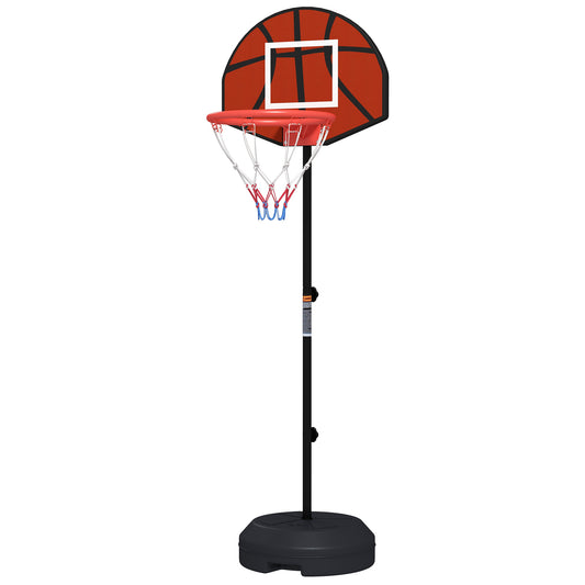 SPORTNOW Basketball Hoop with Darts Target 2 in 1, in Steel and PE, 38.5x48.5x179 cm, Black and Brown - Borgè