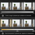 Bathroom Mirror with 3 Temperature LED Light, Touch Switch and Anti-fog, 70x50cm