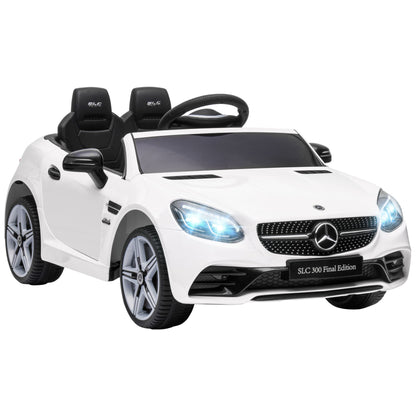 AIYAPLAY Electric Ride-On Toy Car for Children Licensed Mercedes SLC 300 with Remote Control, in PP and Metal, 107x62.5x44 cm, White