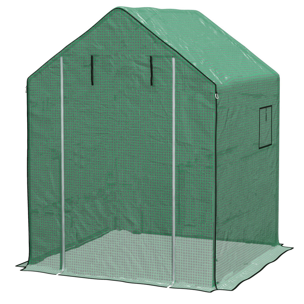PE Cover for Garden Greenhouse with Hinged Door and Windows, 140x143x190cm, Green (COVER ONLY)