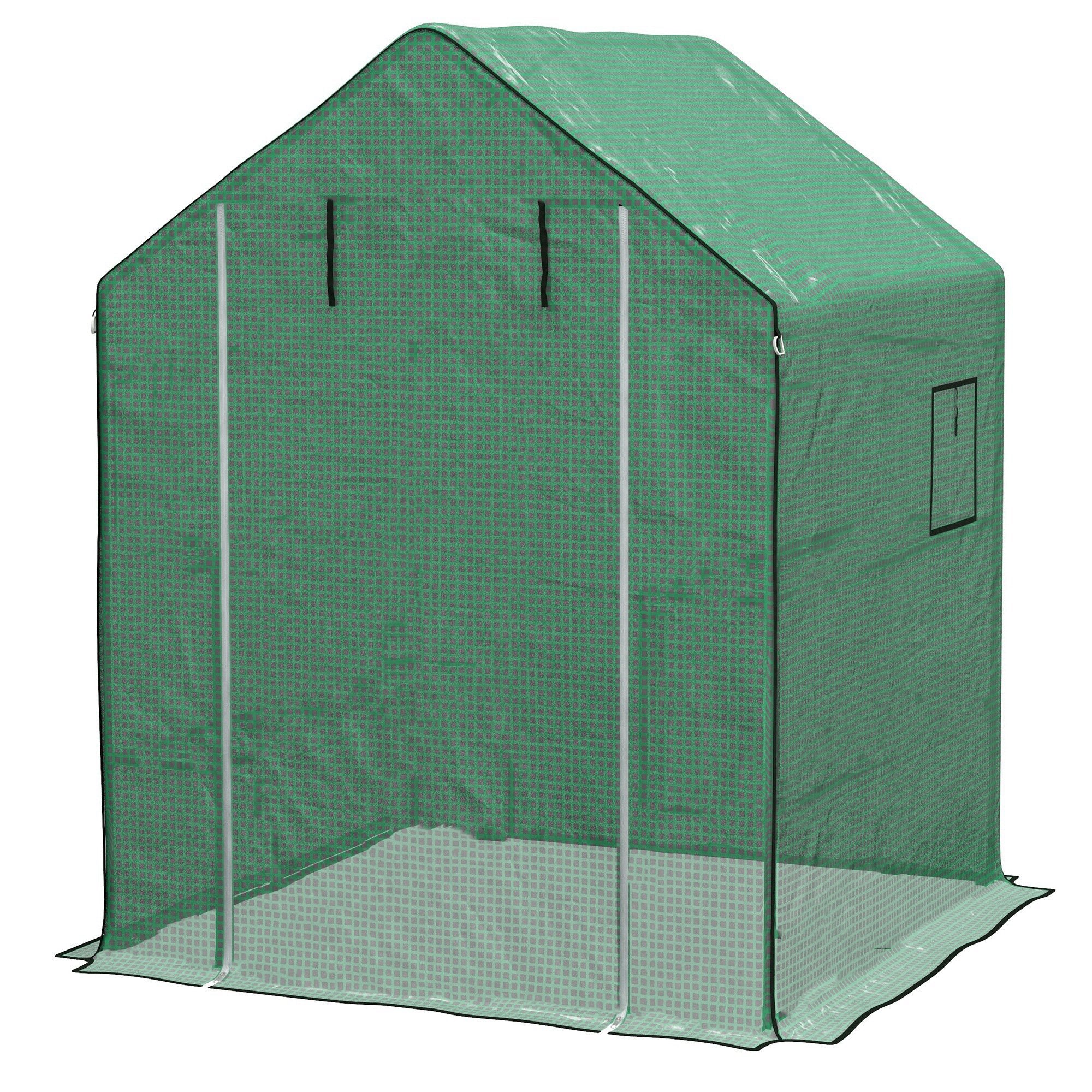 PE Cover for Garden Greenhouse with Hinged Door and Windows, 140x143x190cm, Green (COVER ONLY)