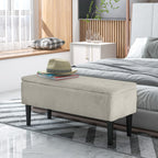 Ottoman Strange Bench with 47L Storage Compartment and Bouclé fluffy Covering, 95x38x45 cm, Beige - Borgè