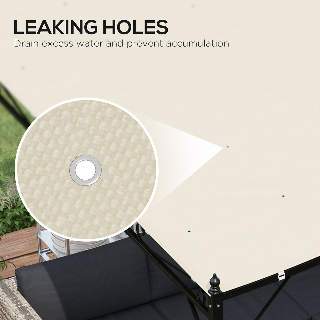 Outsunny spare sheet for garden pergola 2.5x3 m with 8 drainage holes, in polyester, 297x243 cm, beige - Borgè