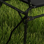 Outsunny Set of 2 Multifunctional Folding Camping Chairs, Metal Frame and Oxford Fabric, Black - Borgè