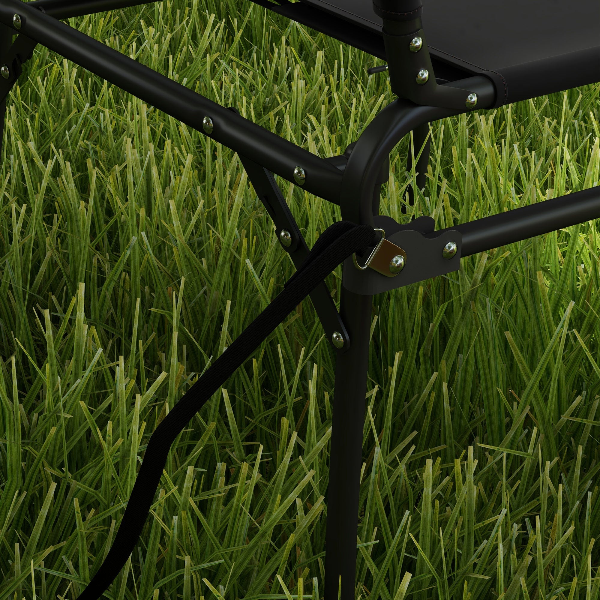 Outsunny Set of 2 Multifunctional Folding Camping Chairs, Metal Frame and Oxford Fabric, Black - Borgè