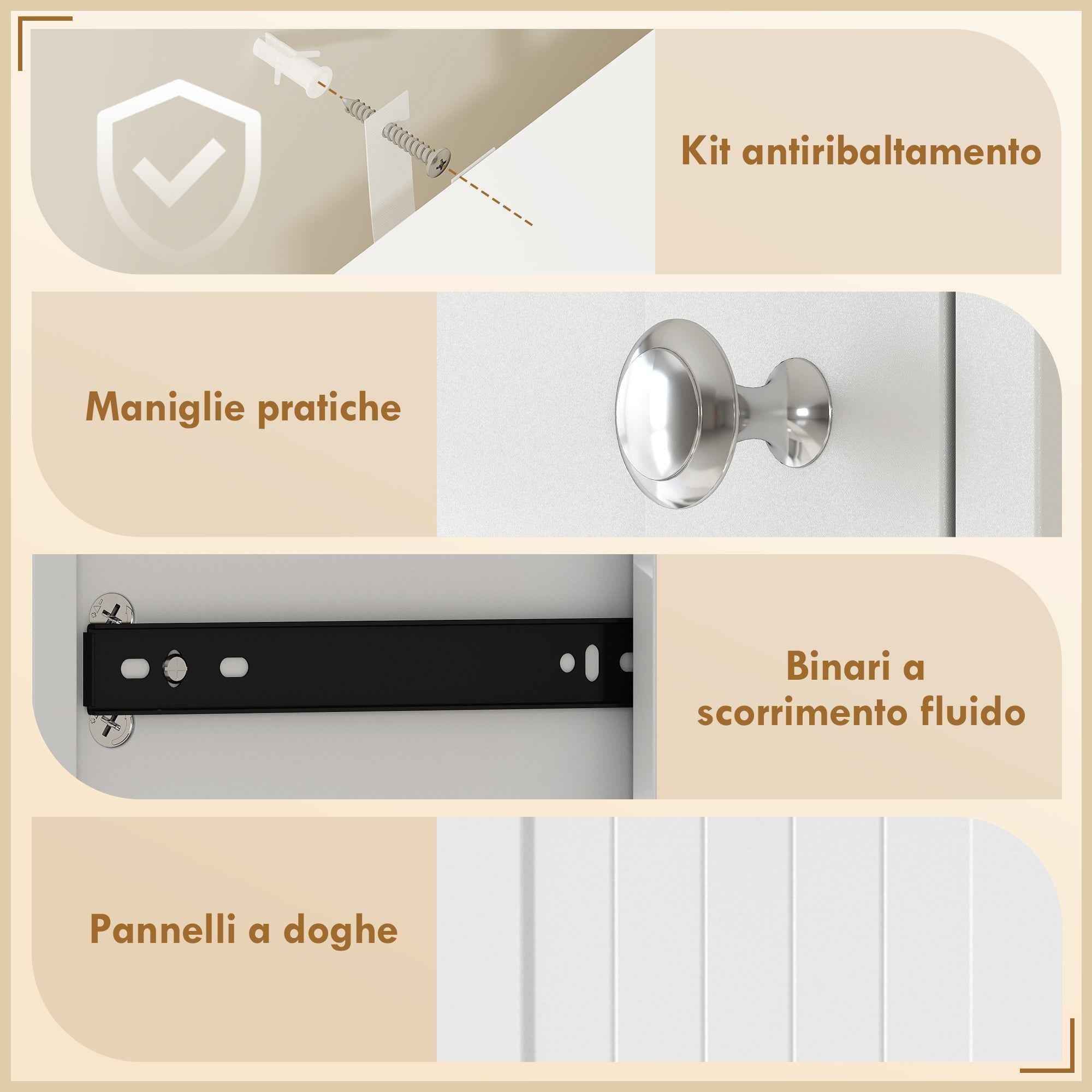 HOMCOM White Bathroom Cabinet, Tiltable Laundry Basket, Drawers