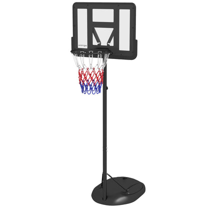 SPORTNOW Adjustable Height Basketball Hoop with Fillable Base, Steel and PE Basketball Hoop, Black - Borgè