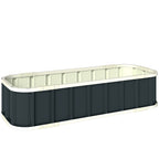 Outsunny Raised Garden Bed with Open Bottom and Folded Steel Edges, 136x52x31 cm, Dark Grey