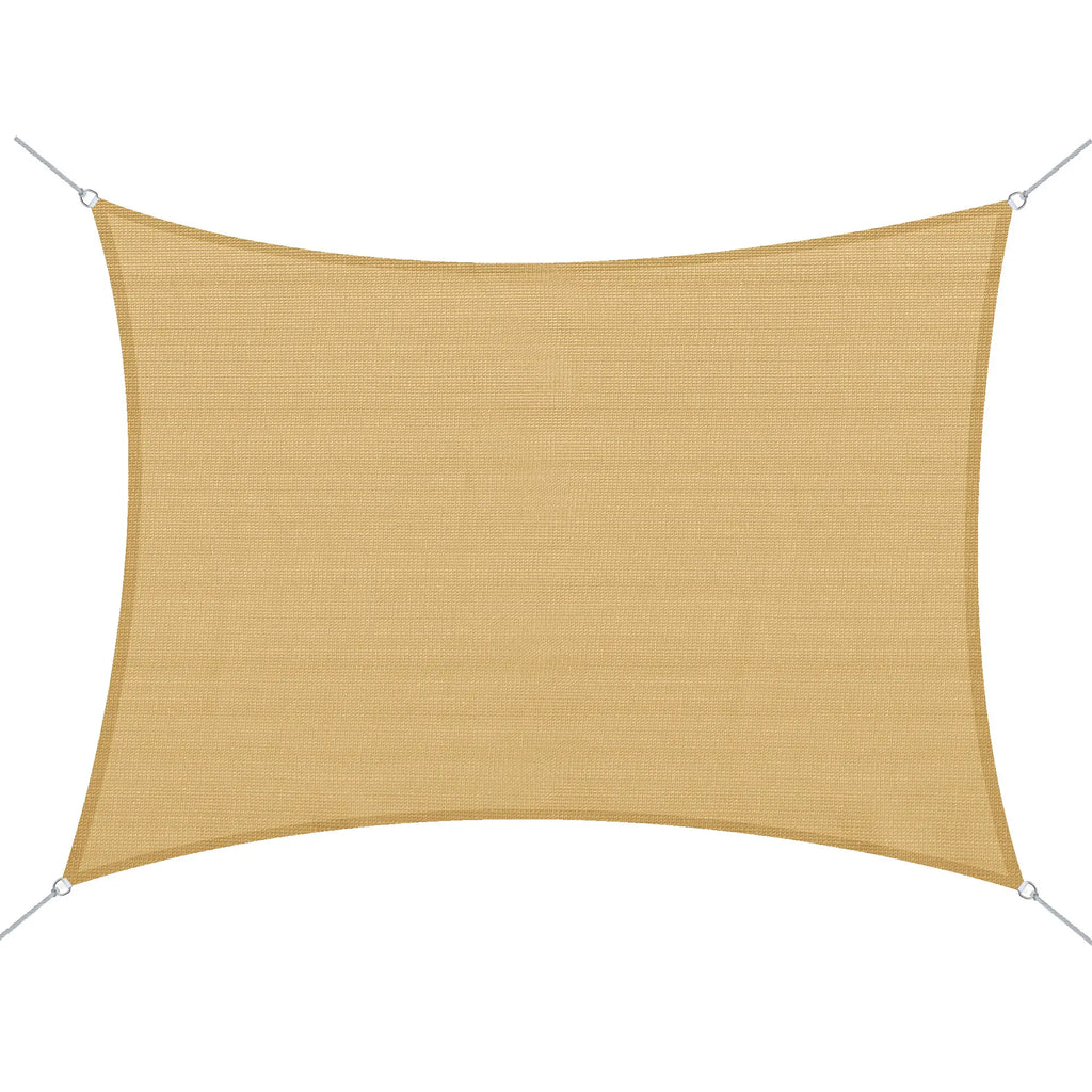 4 x 6m PE Rectangular Sun Shade Sail Awning UV Protection Sun Shade Sail, Yellow - Borge' Group Limited
