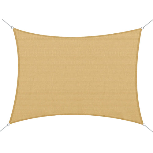 4 x 6m PE Rectangular Sun Shade Sail Awning UV Protection Sun Shade Sail, Yellow - Borge' Group Limited