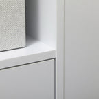 Kitchen Trolley with Cabinet and Adjustable Shelves, Swivel Wheels and Brake, 75x39.5x88 cm, White