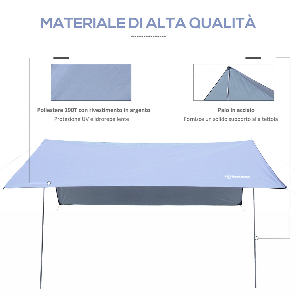 Portable Awning 3x3 m, Waterproof Awning for Camping and Beach, White