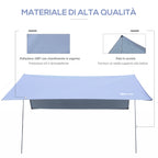 Portable Awning 3x3 m, Waterproof Awning for Camping and Beach, White