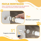 PawHut Baby and Pet Safety Gate, Self-Closing and Pressure Fit, 76-103x76 cm, White