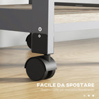 Kitchen Trolley with Drawer, 2 Pull-Out Trays and Fixed Shelf, Pine Wood and MDF, 37x37x76 cm