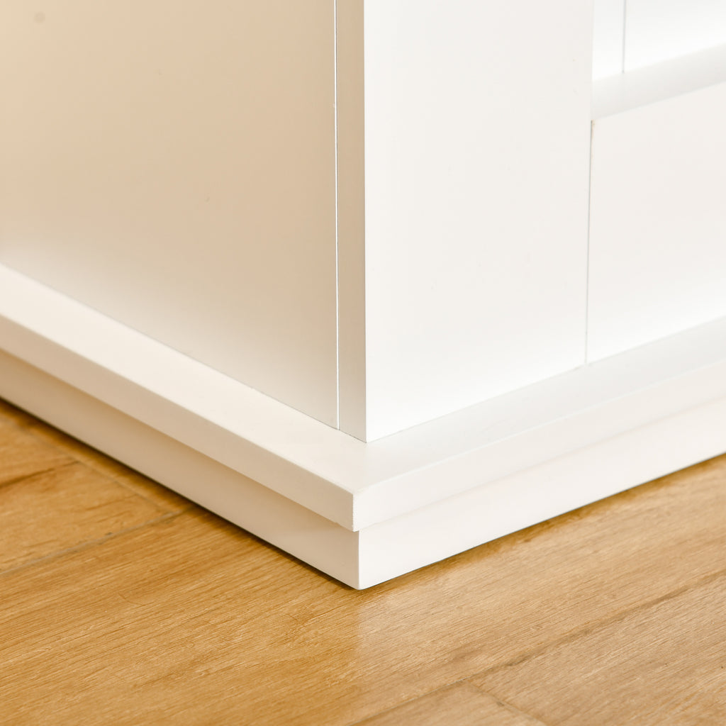 Electric Fireplace Realistic Flame Effect with White Wooden Frame, Timer and Remote Control, 1000W and 2000W, 98x27. 5x80cm