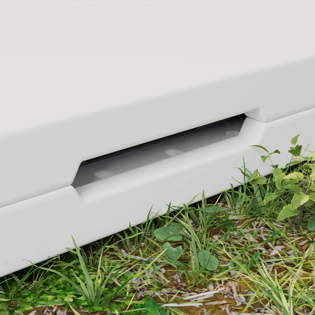 Folding Camping Table with 2 Adjustable Heights in HDPE and Metal, 86x86x74 cm, White