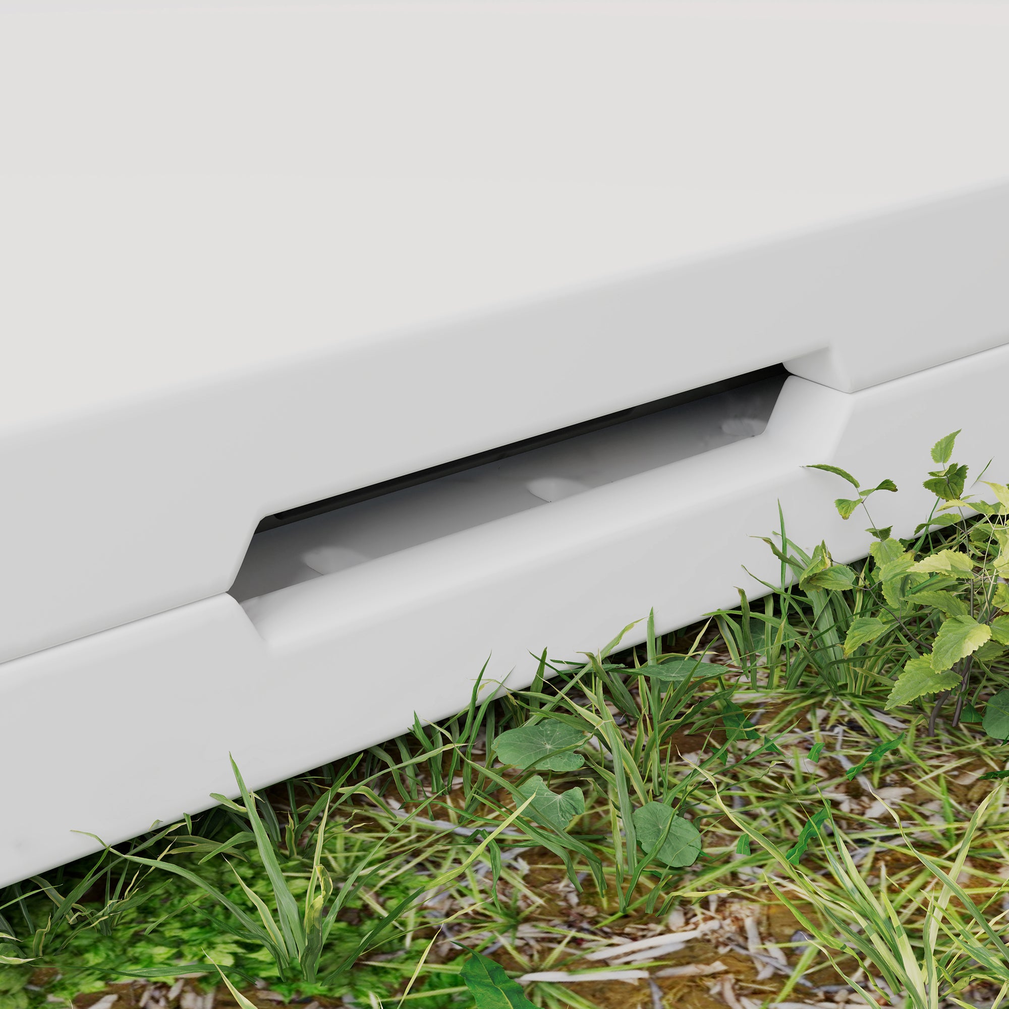 Folding Camping Table with 2 Adjustable Heights in HDPE and Metal, 86x86x74 cm, White