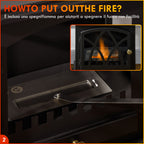 Floor-Standing Bioethanol Fireplace with 1.2L Burner and 25-Inch Cover, 45 x 28 x 54cm, Black