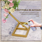 Outsunny Steel Garden Arch, Wedding Arch for Balloons and Climbing Plants for Ceremonies, Birthdays and Events, Gold