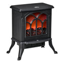 Electric Fireplace with 2 Power Levels (750/1500 W), Flame Effect, Coverage Area 15-20 m², Black