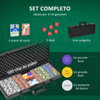 SPORTNOW Poker Set with 500 Chips, 2 Decks of Cards, 5 Dice, Buttons and Protective Black Aluminum Case