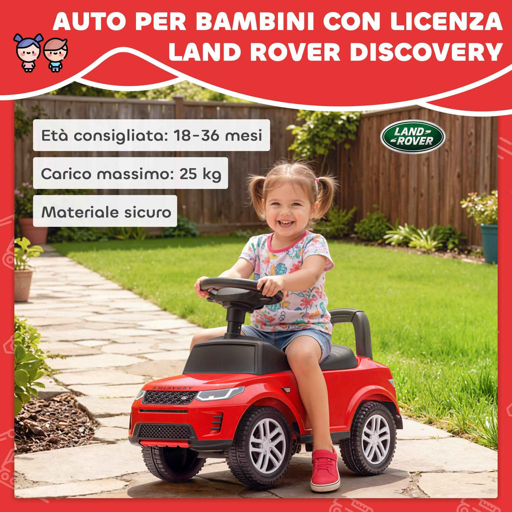 AIYAPLAY Land Rover Licensed Ride-On Toy Car with Horn and Storage Space, 65.5x28x42 cm, Red