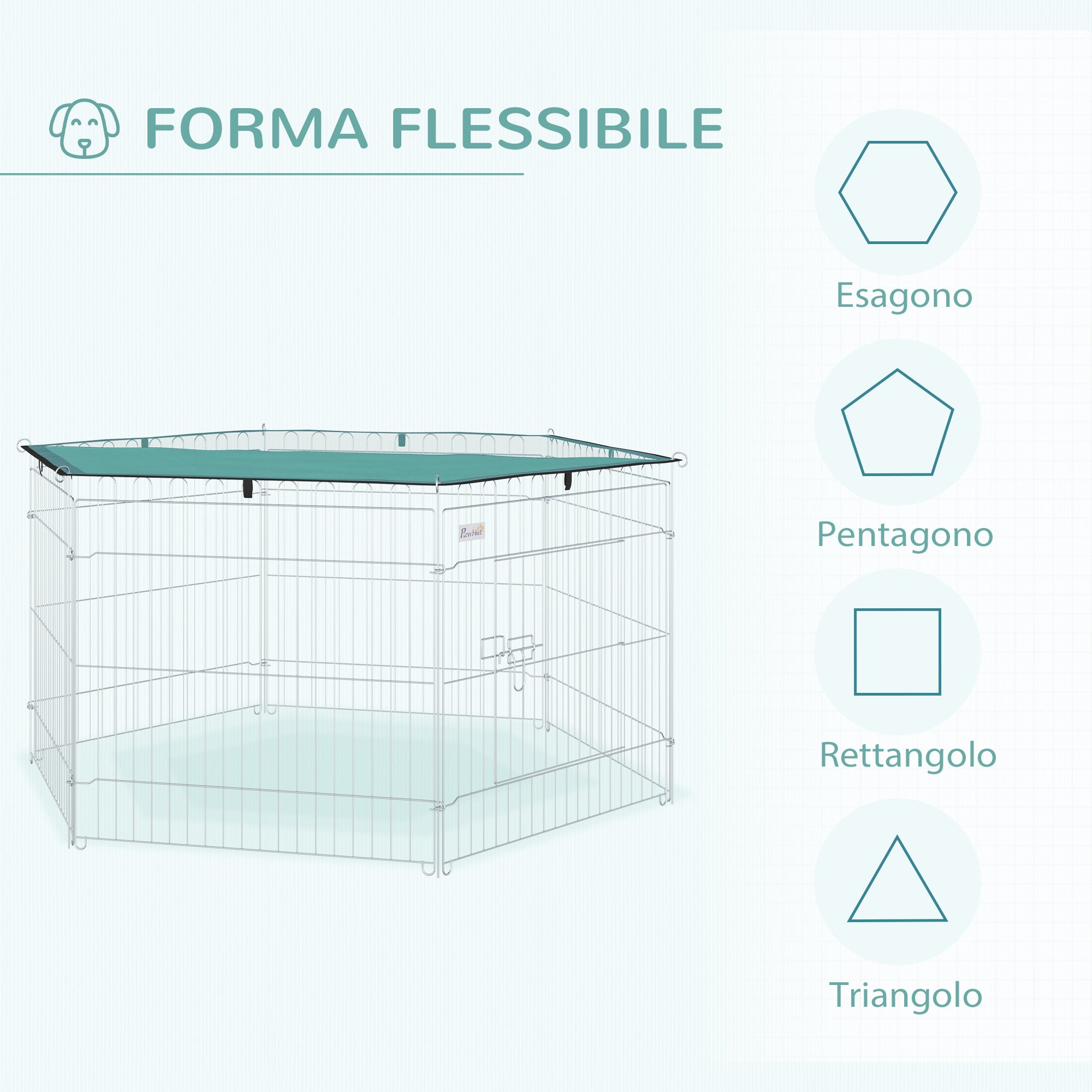 Folding Wire Playpen for Dogs and Puppies Ø120x60 cm with Waterproof Polyester Cover