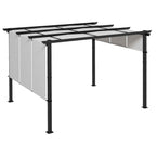Outsunny Pergola Gazebo 3x3.5 m with 3 Adjustable Canopies, in Steel and Anti-UV Polyester, Light Grey
